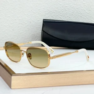Men’s Oval Metal Titanium Frame Sunglasses UV400 Protective Lens Integrated Irregular Sunglasses