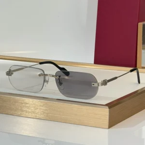 Men’s Photochromic Gold Alloy Sunglasses With Grey Lenses Rimless Design UV400 European Style Travel Unisex Glasses
