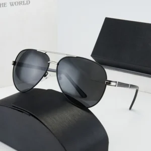 Men’s Polarized Sunglasses for Driving, Black Pilot Sunglasses UV400