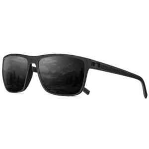 Men’s Retro Square Sunglasses Lightweight Polarized Sports Sunglasses UV 400 Protection for Golf Fishing White Purple PC