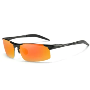 Men’s Trendy Sporting Day Night Polarized Sunglasses Full Rim Rectangle Frame Spring Hinges Anti Glare UV400 Protection Outdoor