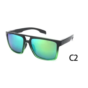 Men’s UV400 Sunglasses Blue Clear Rectangle Style Polarized Sport Driving Nylon TR90