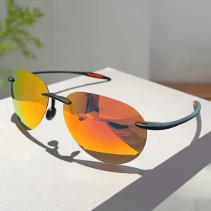Men’s Ultra Light Frameless Polarized Sunglasses Retro TR90 Outdoor Driving Fishing UV400 Protective Sunglasses