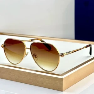 Men’s Women’s Luxury Designer Sunglasses Classic Gold Metal Frame with UV400 Lenses Pilot Punk Style for Driving Aviation