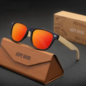 Men’s and Women’s Fashionable Sunglasses Polycarbonate Lenses Bamboo Wooden Glasses New Style 5777