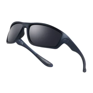 Men’s and Women’s Sport Cycling Sunglasses Polarized Plastic PC Frame with Fashionable Style Logo on Lens