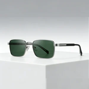 Metal Acetate Frame Polarized UV400 Sunglasses Retro Square Shape for Men and Women