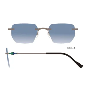 Metal Alloy Rectangle Rimless Unisex Lightweight Prescription Myopia Optical Eyeglasses Frames Sunglasses