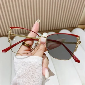 Metal Cat Eye Glasses Optical Eyewear Frames Anti Blue Light Blocking Clear Myopia Eyeglasses Photochromic Frames