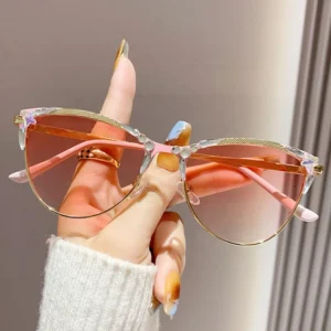 Metal Cat Eye Sunglasses Women Global Recycled Standard UV400 Protection