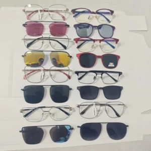 Metal Clip-on Polarized Sunglasses Spring Hinge Assorted Style Acetate Frame