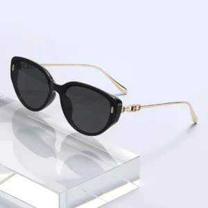 Metal Decorative Light Luxury Women’s Mirror Shape Sunscreen Sunglasses UV Protection Sunglasses