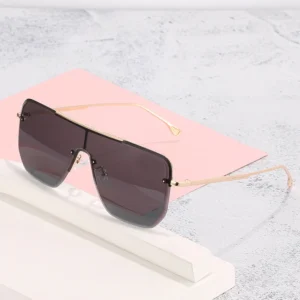 Metal Frame Sun Glasses Female Women Square Sunglasses Oversize Shades Eyeglasses