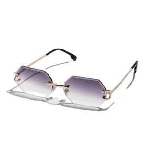 Metal Frameless Diamond Cut UV400 Sunglasses European Unisex Niche Small Frame Sunglasses
