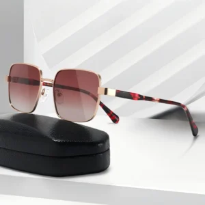 Metal Full Frame Square Sunglasses Unisex Polarized UV400 Customized Packing Fashionable Versatile Driving