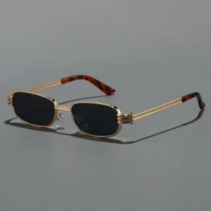 Metal Glasses Gold Frame with Anti-Reflective PC Lenses Sunglasses for Men