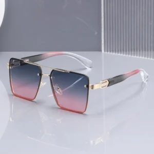 Metal Large Frame Trendy Sunglasses High-end Sun Protection UV Protection for Men and Women