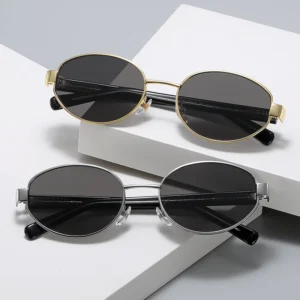 Metal Old Money Style Sunglasses for Women High end Retro Oval Frame Sunglasses for Men Personality Nylon Glasses RX 2347