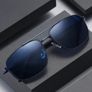Metal Square Frames Custom Logo Double Bridge Vintage Sunglasses Unisex