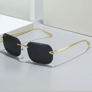 Metal Sunglasses Custom Diamond Cut Rimless Metal Shades Women Men