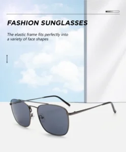 Metal Sunglasses Square with Gradient Lens Premium Quality UV400 Protection