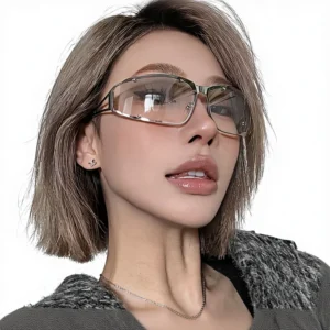 Metal Y2K Punk Sunglasses Hollowed Out UV400 Women’s European American Style Personalized Sassy Clubbing Shades