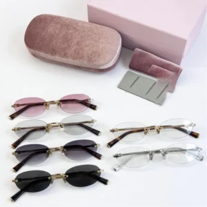 Miu Style Rimless High Quality Comfortable Stylish Colored UV400 Protection Fashion Streetwear SMUA54SGafas De Sol Estilo MIU