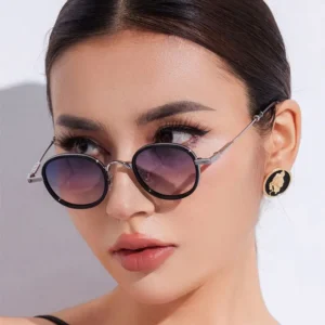 Model 31920 Round Women Metal Polarized Sunglasses UV400