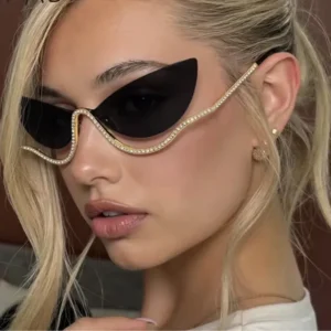 Modern Fashion Cat Eye Metal Frames Luxury Sunglasses Women UV400 High Quality Diamond Shades Custom Logo