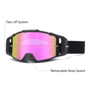 Motocross Goggles UV400 Protection Polarized Anti-scratch Full Rim TPU Frame Wind-proof Tear-off System Detachable Nose Pad