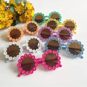 Ms 354 Baby Children’s Sunglasses Protection Shades Sunglasses Trendy Party Round Flower Sunglasses Kids Girl