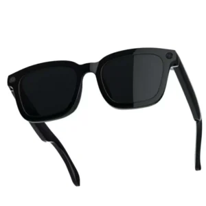 Muedo Smart Camera Glasses with AI Assistant & Real-time Translation IP64 Waterproof Touch Control Black Frame