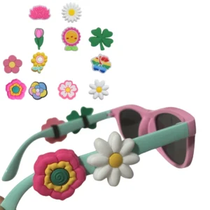 Multi Designs of Flower Silicone Charms for Kids EyeGlasses Sunglasses