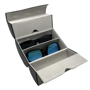Multifunctional Jewelry Glasses Storage Box Multi-Cell Gift PU Leather Luxury Handmade Case for 4 Pcs Sunglasses