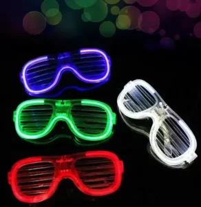 Neon LED Light Sunglasses for Kids Adults Fashion Glowing Accessories for Halloween Christmas Birthday Parties Made Plastic