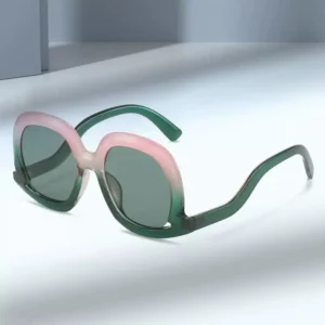 New Arrival Oversized Custom Logo Designer Lentes De Sol Fashion Women Ladies Curved Frameless Square Sunglasses