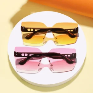 New Arrival Rimless Square Sunglasses for Adults and Kids Matching PC Frame
