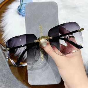 New Arrival Rimless Sunglasses Luxury Trendy Shades Women Fashion Sunglasses