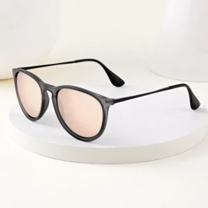 New Arrival UV400 TAC Polarized Lens Plastic Round Frame Women Unisex Men Geometric Frame Tinted Lens Sunglasses