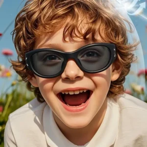 New Arrival Vintage Boy and Girl Essential Cat EyesSoft Silicone Frame Popular in Ins Unisex Polarized Kids Sunglasses