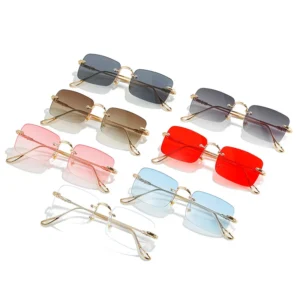 New Arrivals Frameless square Frame Metal Sun Glasses Fashion Design Sunglasses