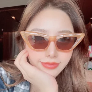 New Arrivals Hot Trends Cat Eye Shape Vintage Sunglasses Shades Logo Printed Women Sun Glasses Ready to Ship with Packing Custom