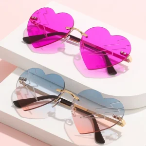 New ArrivalsOne Piece Design Party Sunglasses Frameless Love Shape Sunglasses UV400 Sunglasses for Kids