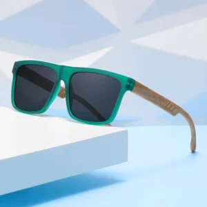 New Arrive Men Wood Bamboo Finish Sunglasses Fashion UV400 Retro Stylish Sun Eyewear With Customize Logo and Package