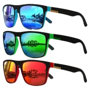 New Black Sunglasses for Men High Quality Unisex Polarized Sun Glasses Tac Lenses Plastic Frame Red Blue Orange