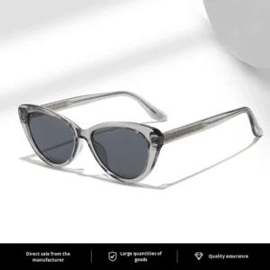 New Cat Eye Sunglasses Flat Needle Series Polarized Anti Blue Light UV Protection Natural Look Versatile Cross Border