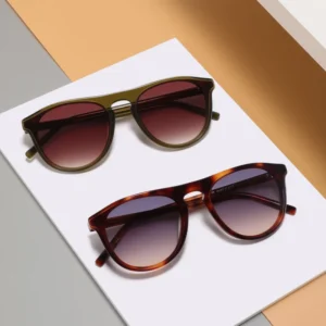 New Classic Retro Acetate Sun Glasses Round Frame High Quality Nylon Sun Glasses Customized logo Unisex Sunglasses