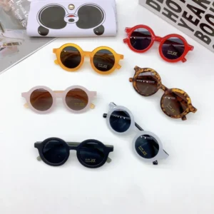 New Colors Transparent Cute Round UV400 Kids Sunglasses