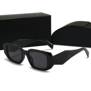 New Cross Border European American Ins Sunglasses Men’s Women’s Fashion Personality Black Frame UV400 Lenses Polygon Style