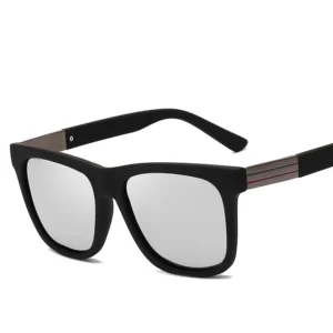 New Customized Logo Retro UV400 Square HD Polarized Fishing Sunglasses for Men